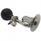 Helicon-shaped twisted chrome bulb horn