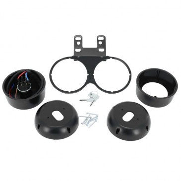 Adaptable double speedometer mount for moped