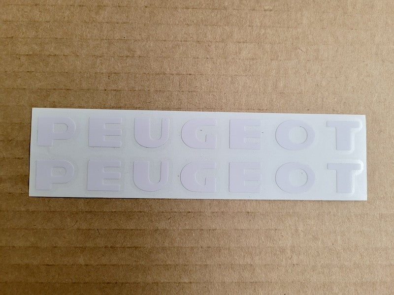 White Peugeot Horizontal Stickers