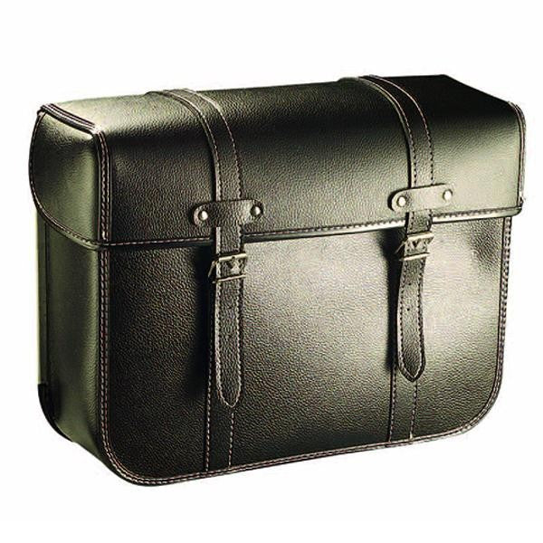 Black R50-style panniers with metal backplate