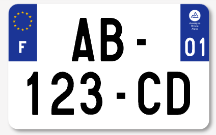 Plaque immatriculation plexiglas homologuée
