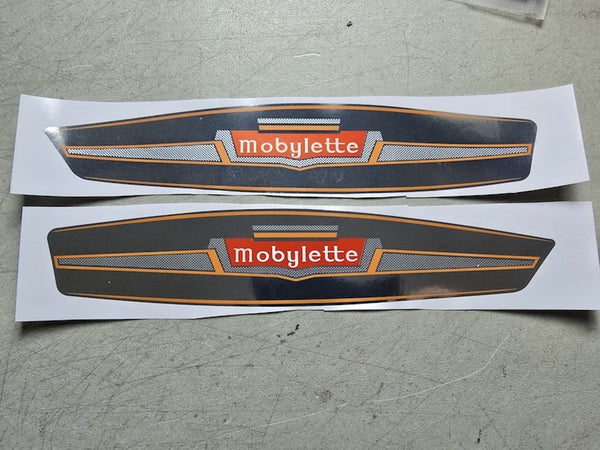 Chromed and embossed Moped tank decals