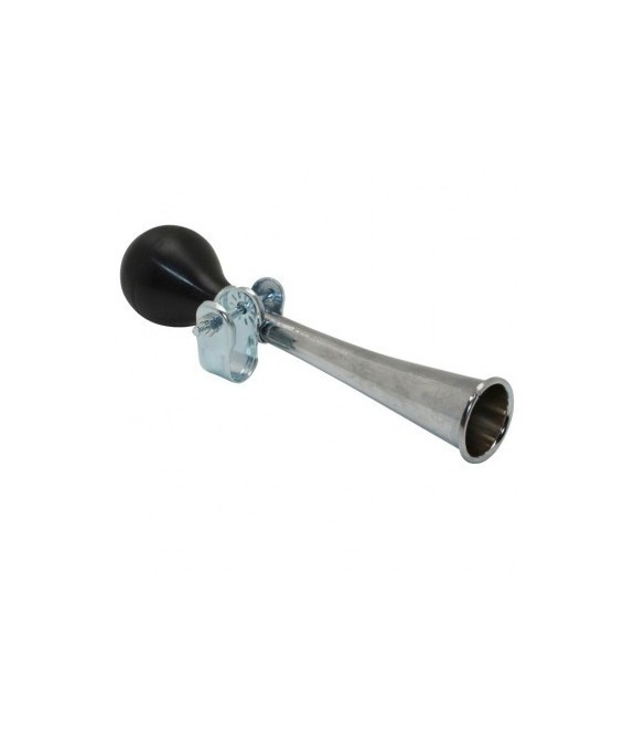 Sonnette à trompe hélicon droite chromée