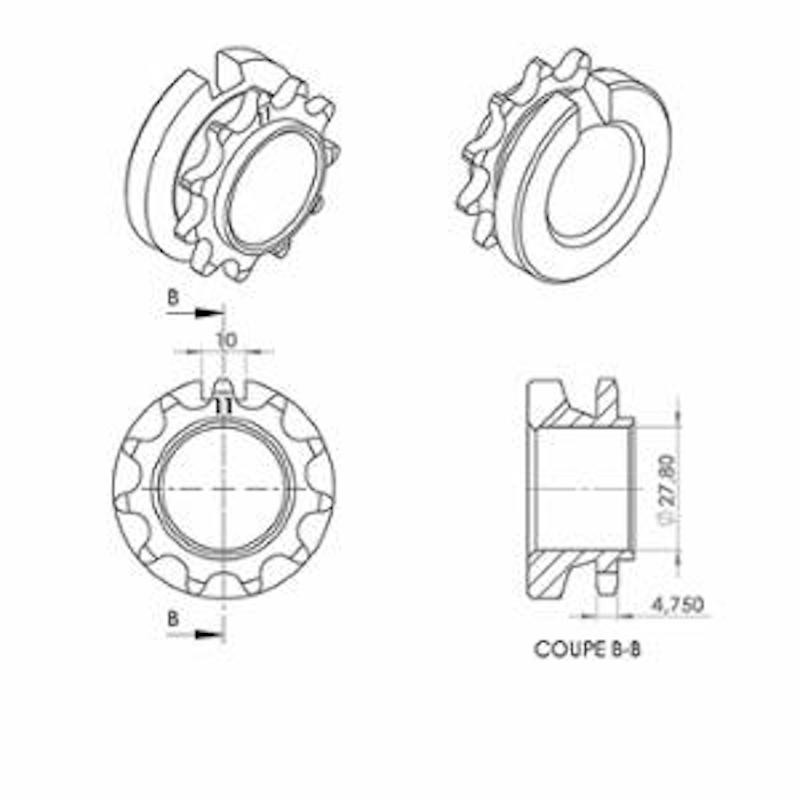 Pignon de poulie Peugeot 103 SP