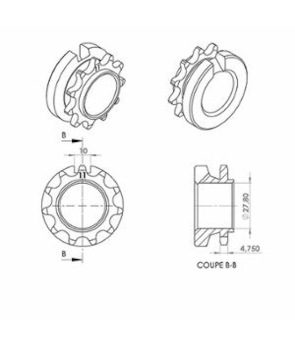 Pignon de poulie Peugeot 103 SP