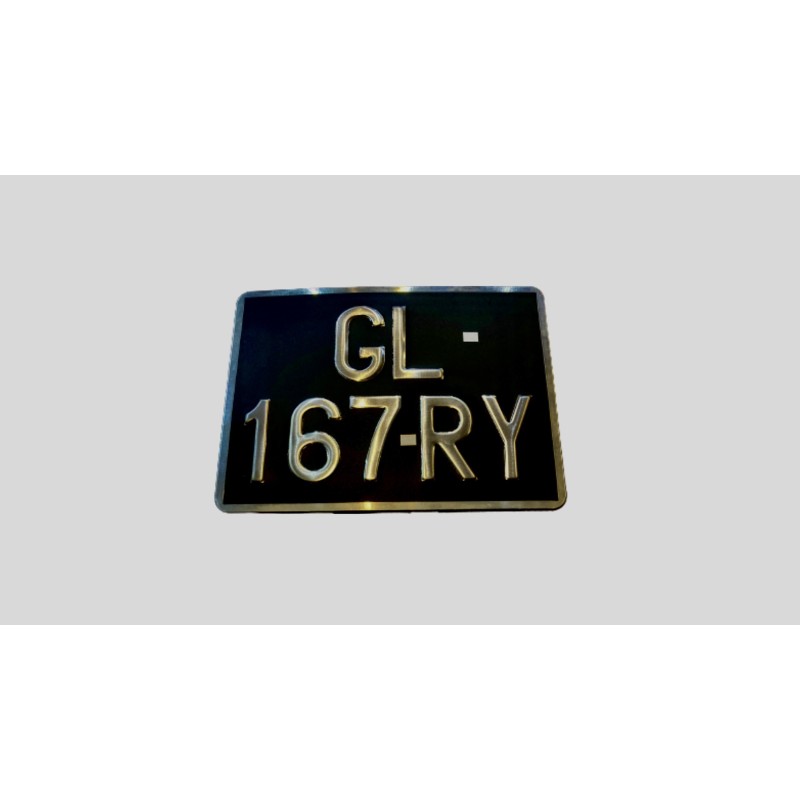 Plaque immatriculation alu et noir