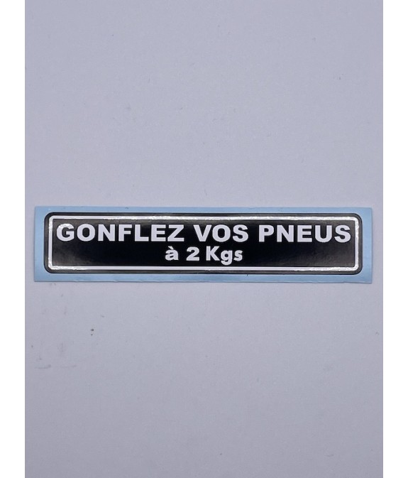 Autocollant "gonflez vos pneus" pour pompe à main