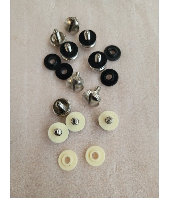 Vis de carter MBK avec rondelle plastique noire ou ivoire