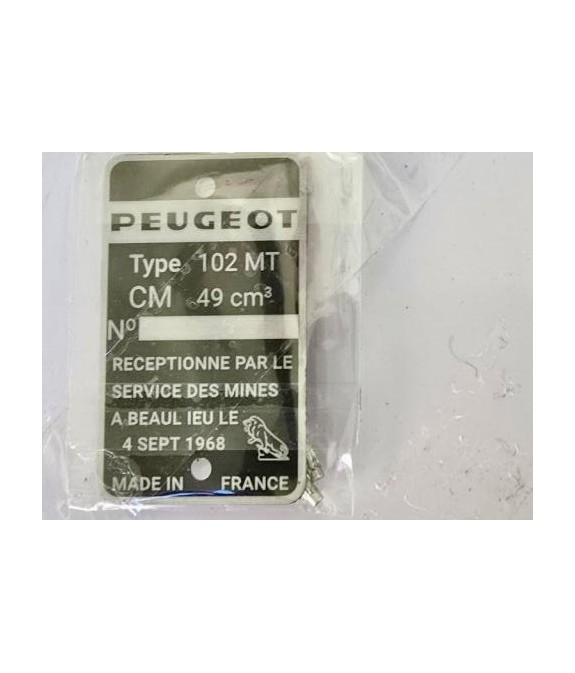 Plaque de cadre PEUGEOT à personnaliser