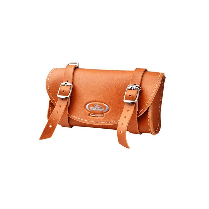 Sacoche de selle imitation cuir miel