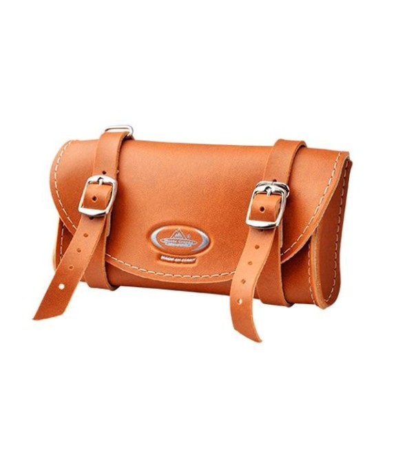 Sacoche de selle imitation cuir miel