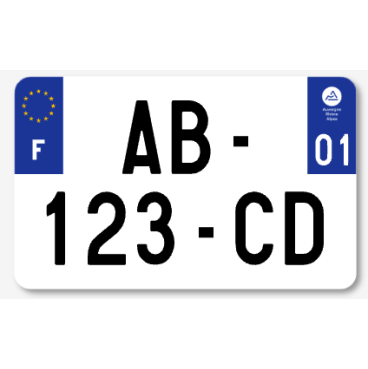copy of Plaque immatriculation alu et noir