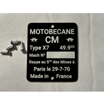 Plaque de cadre X7 à personnaliser