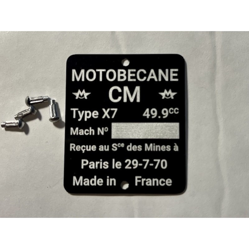 Plaque de cadre X7 à personnaliser