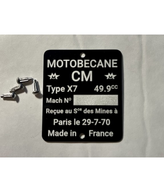 Plaque de cadre X7 à personnaliser