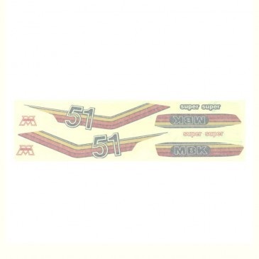 Autocollants MBK 51 super orange/rouge/jaune