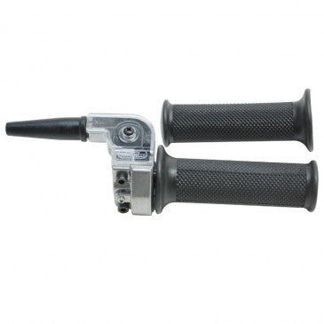 DOMINO vintage throttle grip, chrome aluminum and black coating