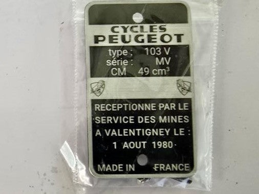 Plaque de cadre PEUGEOT à personnaliser