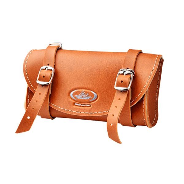 Honey faux leather saddlebag