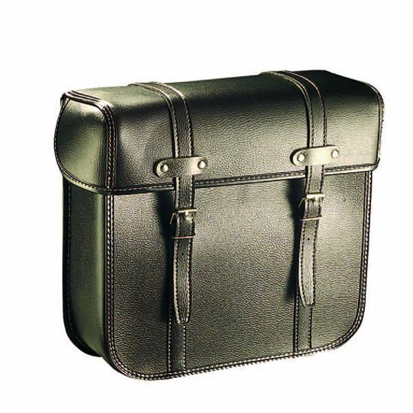 R40-type black saddlebags with metal backing