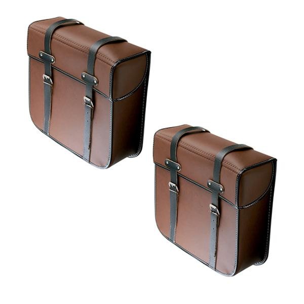Brown S15 type saddlebags, strap attachment