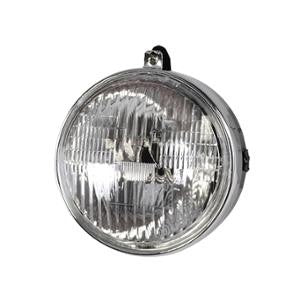 Phare rond chrome et noir  Diamètre 130