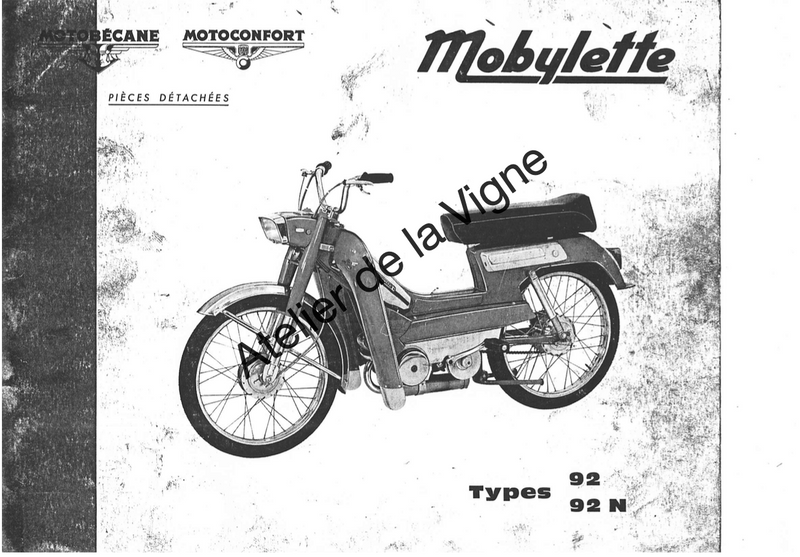 Catalogue Pièces Détachées Motobécane 92 92 N