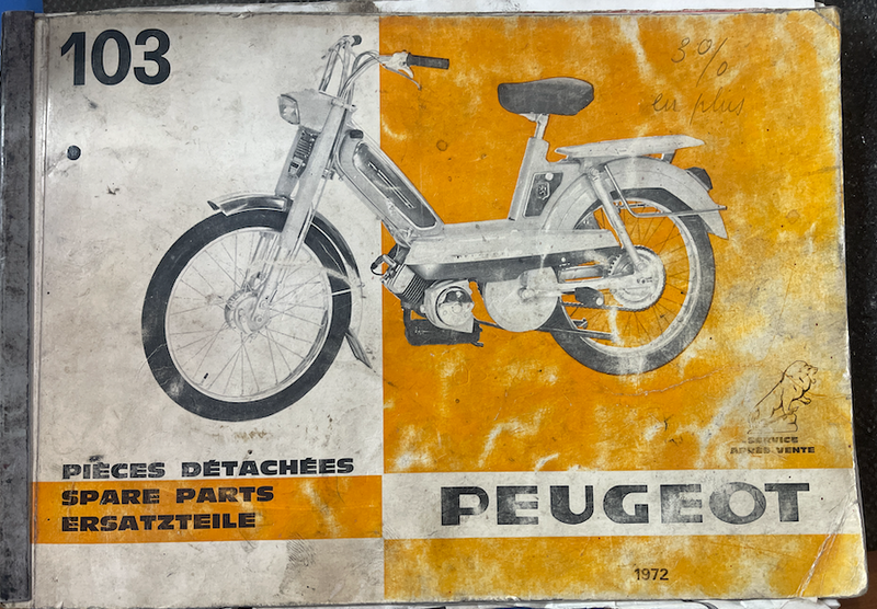 Catalogue pièces détachées Peugeot 103 1972 