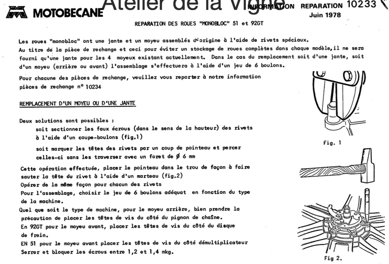 Motobécane - Réparation roues 