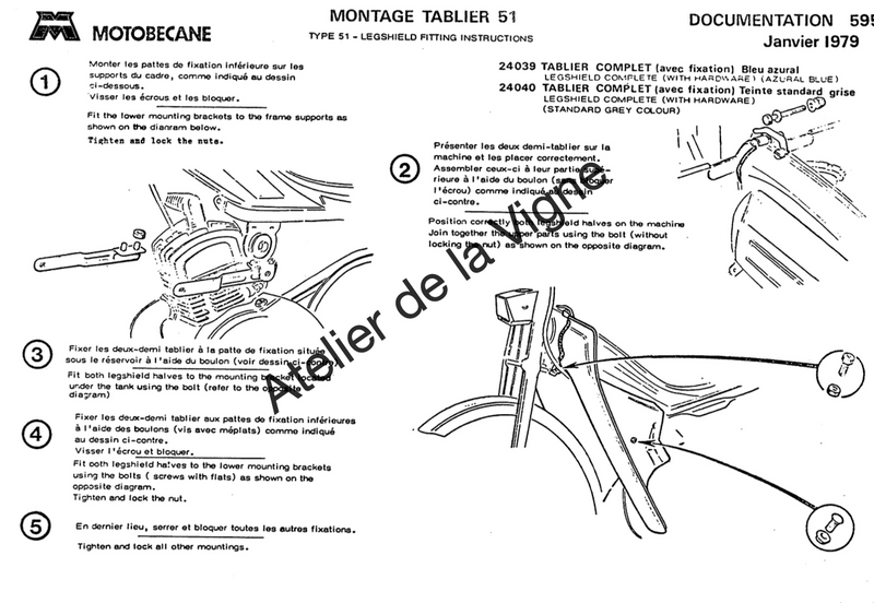 Mtobécane - Montage tablier 51